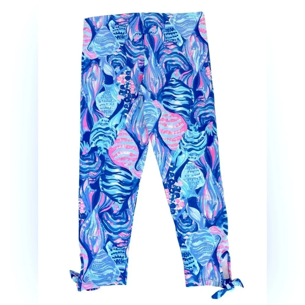 NEW Lilly Pulitzer Girls MAIA LEGGING Twilight Blue Scale Up Pink FISH